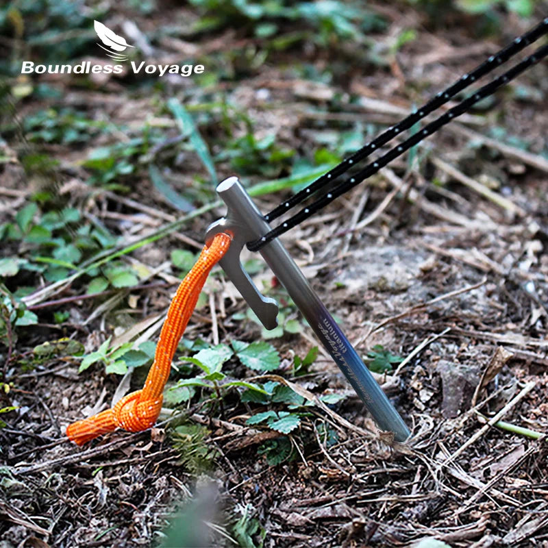 Boundless Voyage 20 24 30 35 40 CM Heavy Duty Titanium Alloy Camping Tent Stakes Peg for Outdoor Trip Hiking Gardening Ti1564C