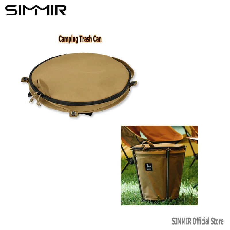 Self-Drive Camping Barbecue Cleaning BBQ Portable Cylinder, Camping Trash Can, Collapsible Storage Compressible Drum, Canvas Can