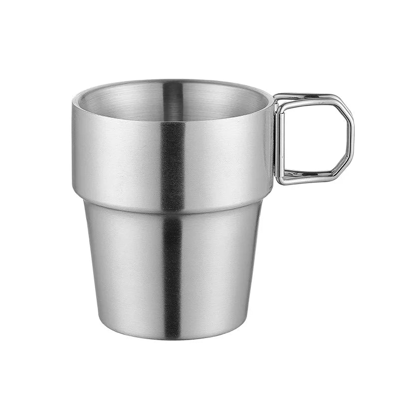 1PCS Stainless Steel Cup Stackable Coffee Cup Outdoor Drinkware Water Cup Beer Mug Camping Mug For Picnic Coffee Cup